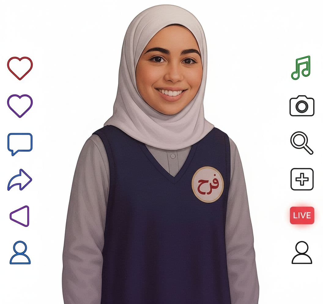 AI generated: ابي ايقونات يمين ويسار كانه تيك توك وخلفية بيضاء
