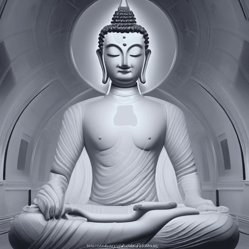 AI generated: Absolutely perfect male anatomy house. It is the shape of a Buddha image in Buddhism. Crafted from b...