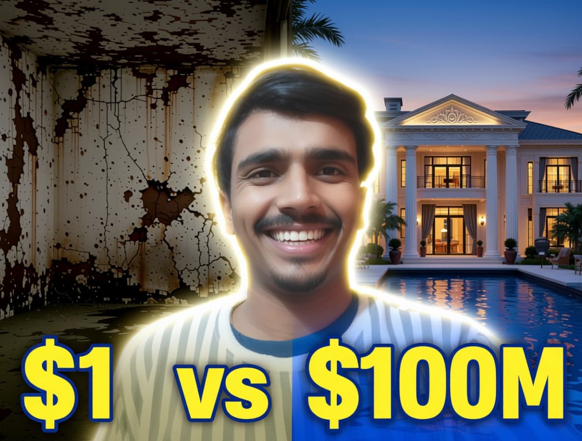 AI generated: MrBeast style extreme comparison thumbnail,
happy confident male face in center,
bright rim light ar...