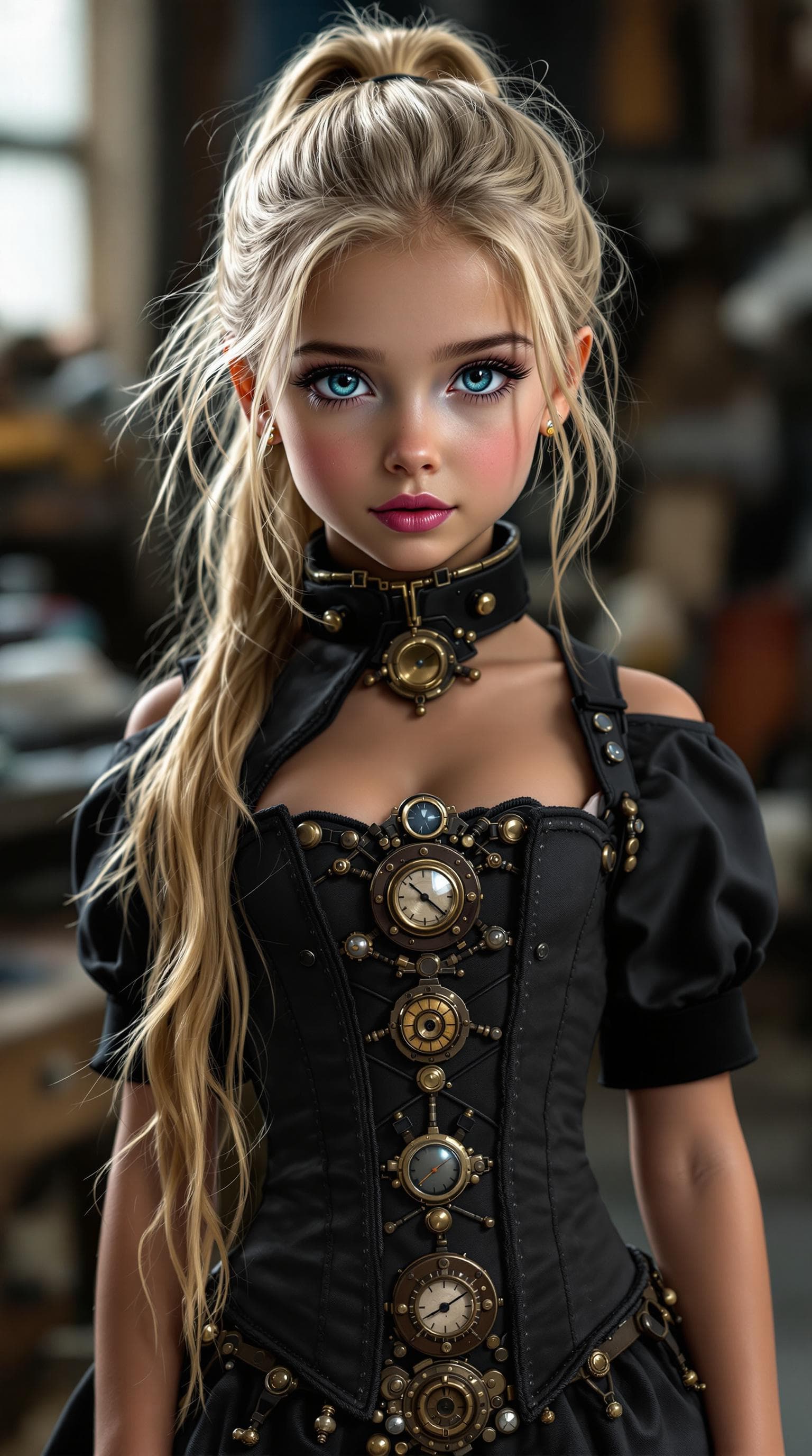 AI generated: a professional photo of a exceptionally beautiful girl in the world (age 7), (seven year old), highl...