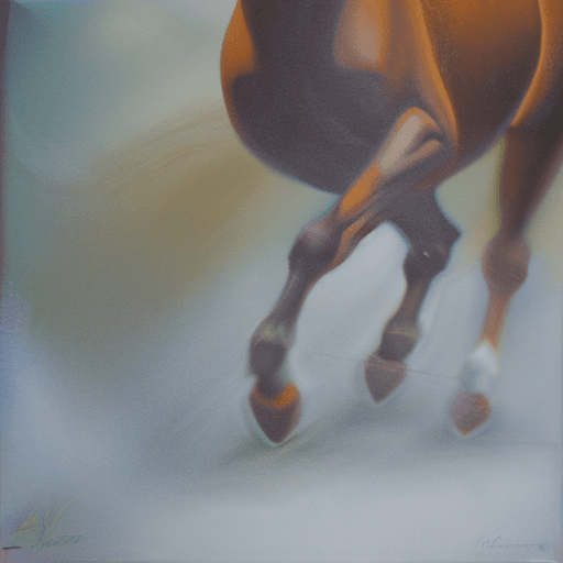 AI generated: running horse on battle scene, smoke, warm light, dramatic, asymmetric, dynamic, oil painting --v 4