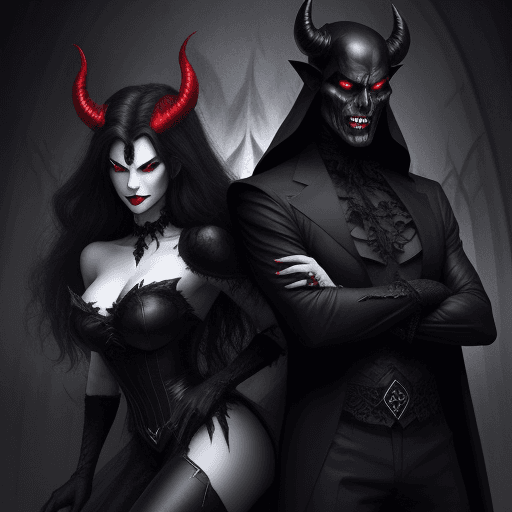 AI generated: Dark devil and evil woman
