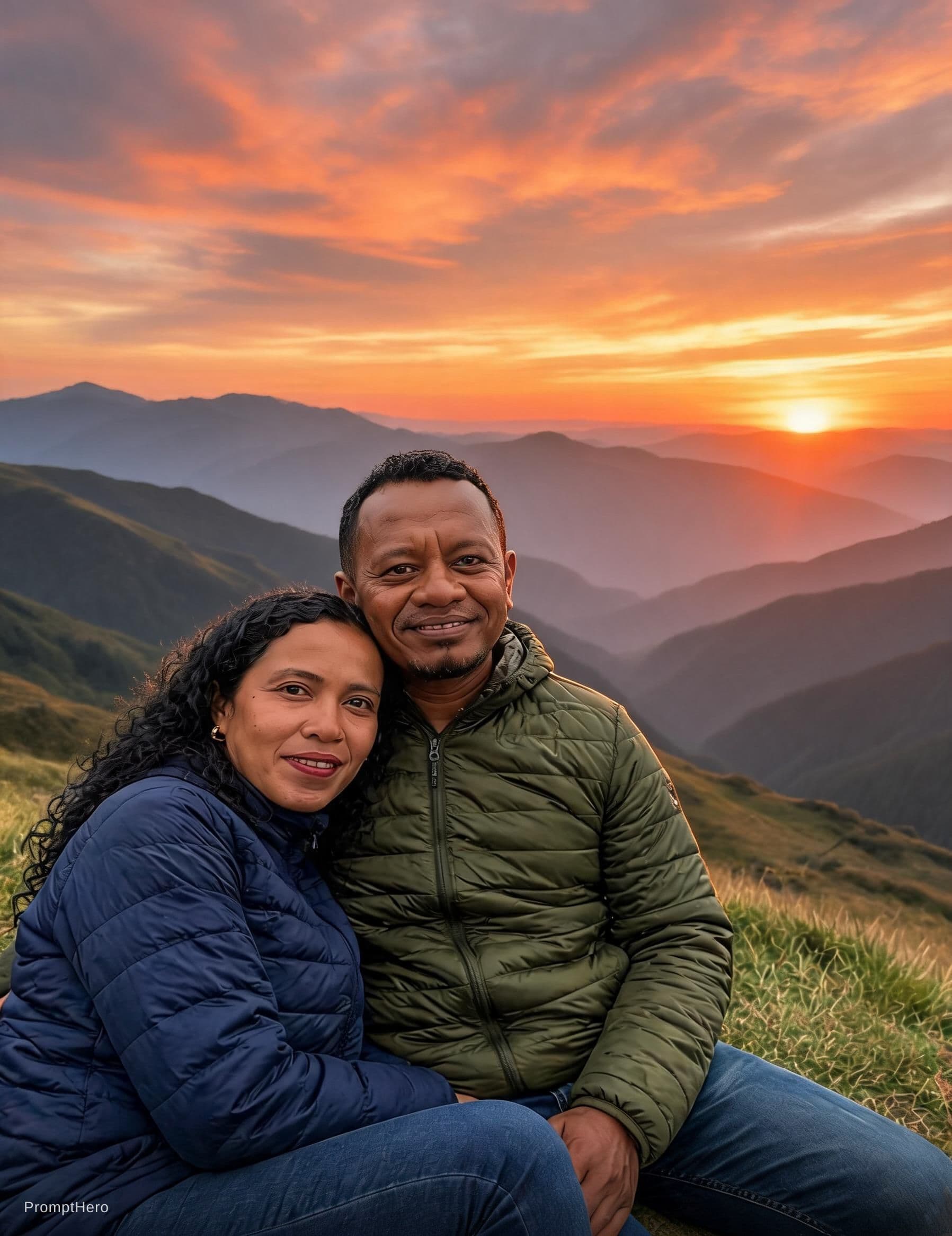AI generated: A BEAUTIFUL SUNSET IN MOUNTAIN