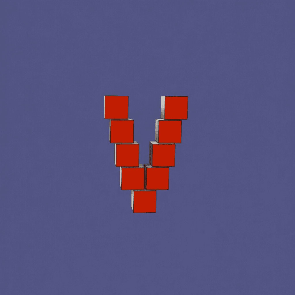 AI generated: substitute teh gray sides and tops of the blocks with this colour code: #CC4D00.
Keep the arist, do ...