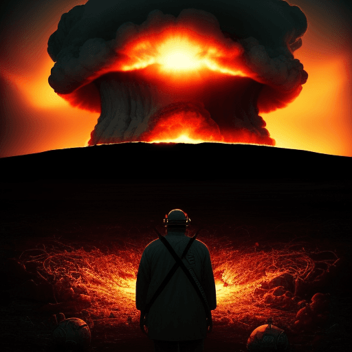 AI generated: nuclear explosion and survivors