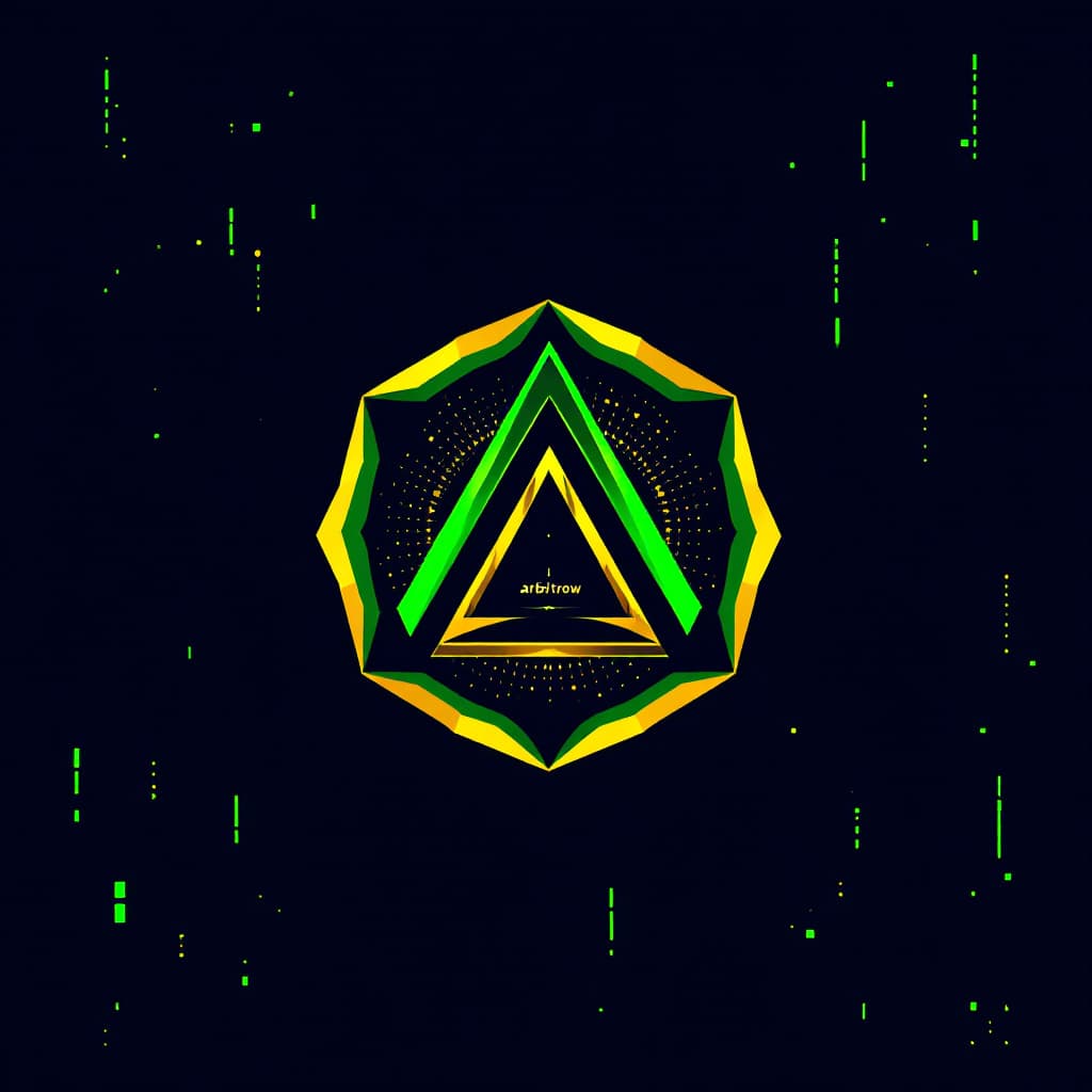 AI generated: "Arbitrow" logo,ARBİTROW write, crypto investment logo, modern& luxury, luxury green and black and g...