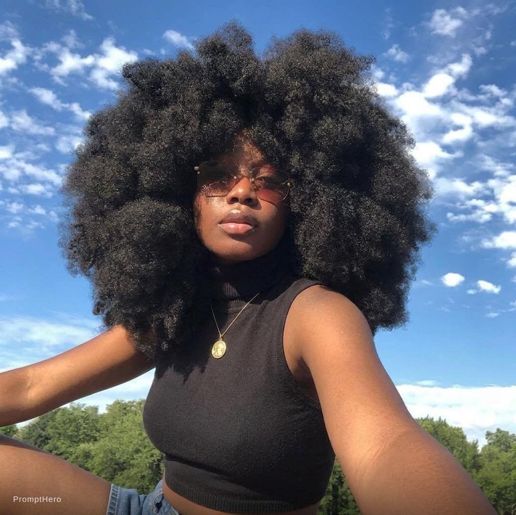 AI generated: A woman wearing a sleeveless black turtleneck crop top