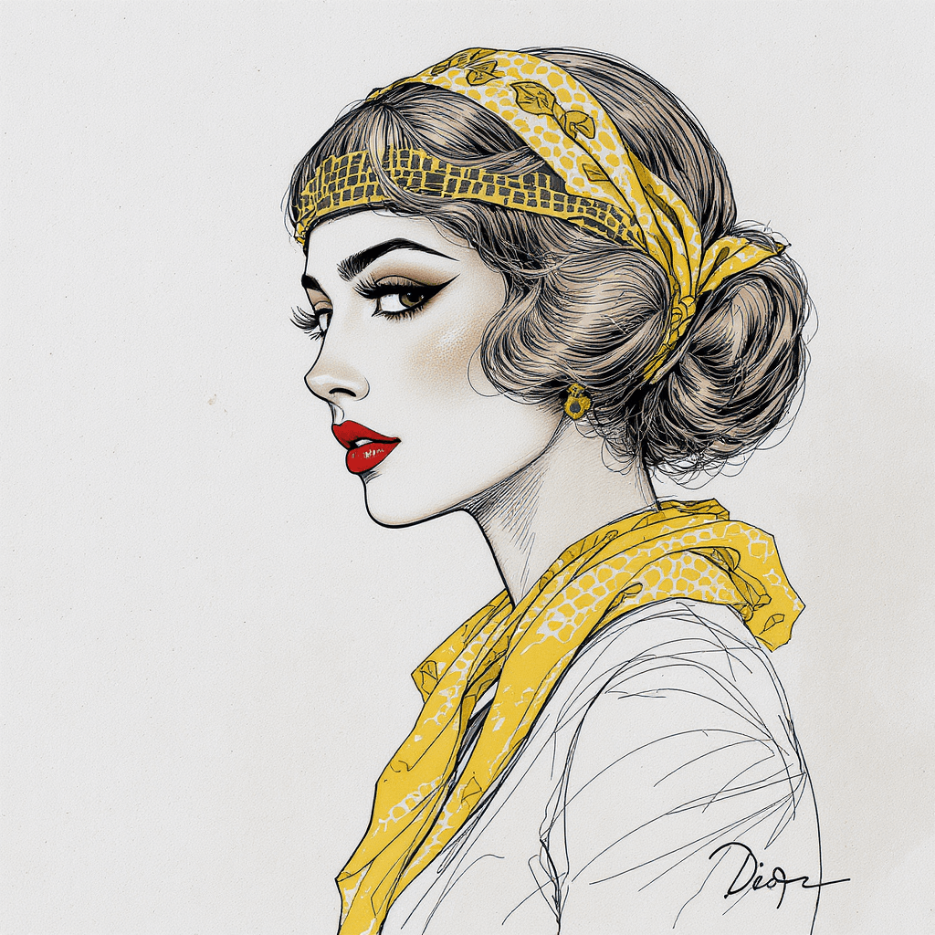 AI generated: (masterpiece award winning illustration:1.2) , Autumn Whitehurst art Fine line sketch, 1 woman with ...