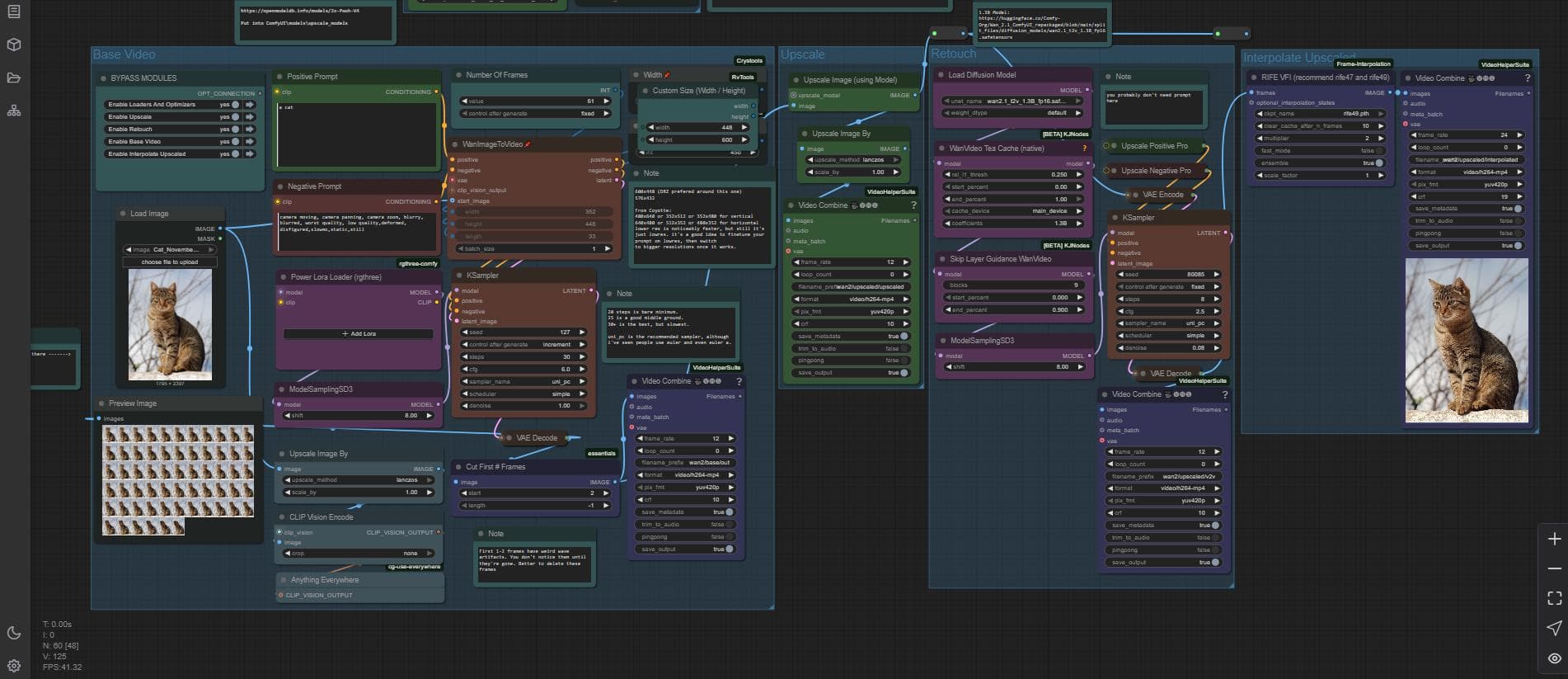 Combined workflow I2V WAN 14B with 1.3B Retouch