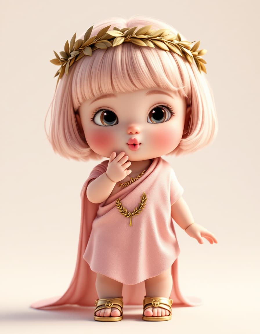 AI generated: whimsical Realistic of Pixar, Bryce 3D, front view, A Virgo baby girl of 12 Astrology, half year's o...