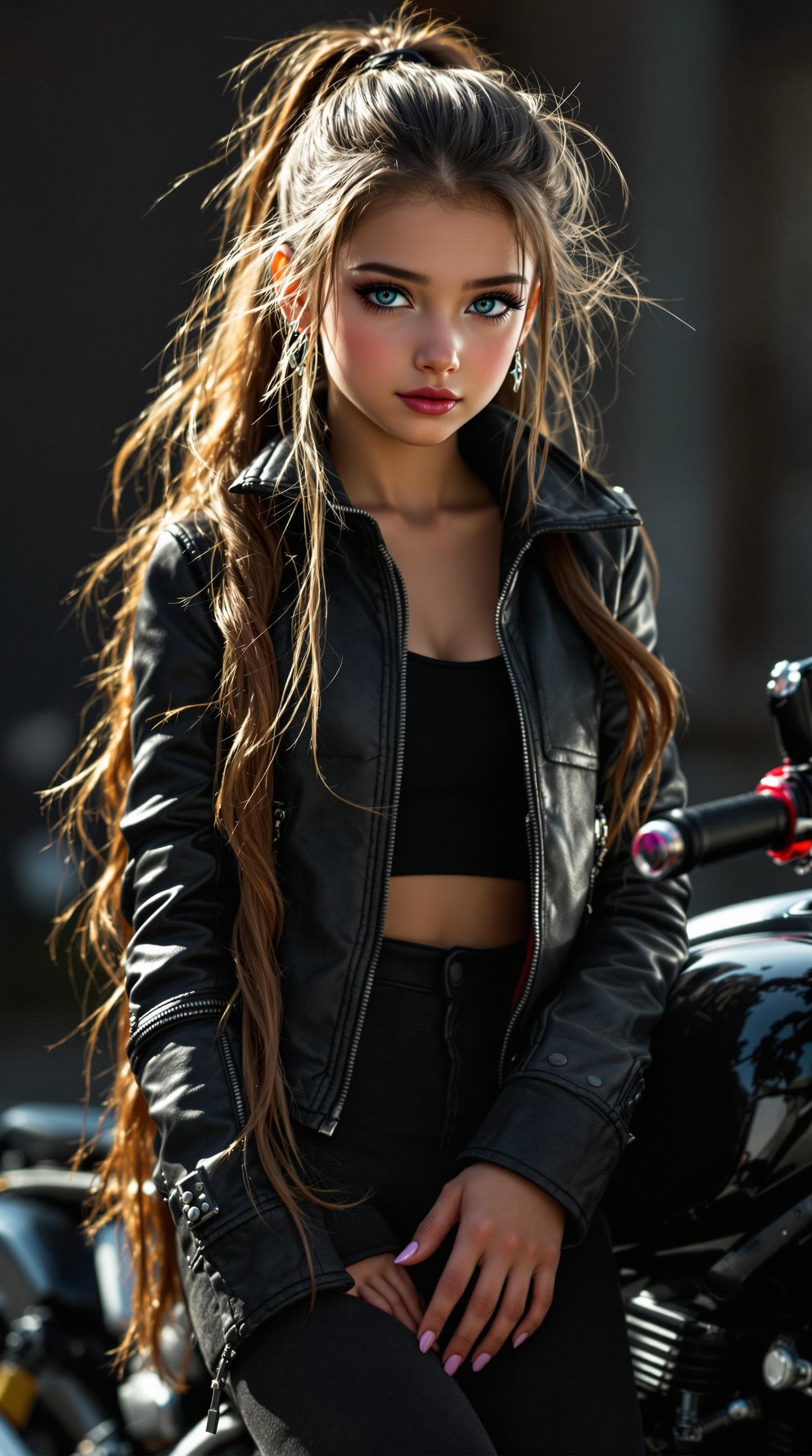 AI generated: a professional photo of a exceptionally beautiful girl in the world (age 11), (eleven year old), hig...