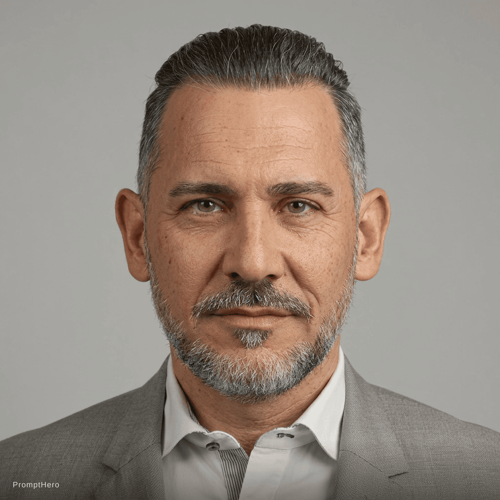 AI generated: middle aged, around 50 years old