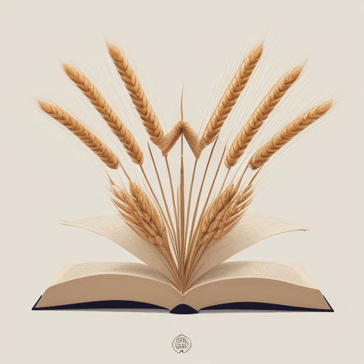 AI generated: Design a clean and powerful logo featuring a balanced scale, a sheaf of wheat, a cotton plant, and a...