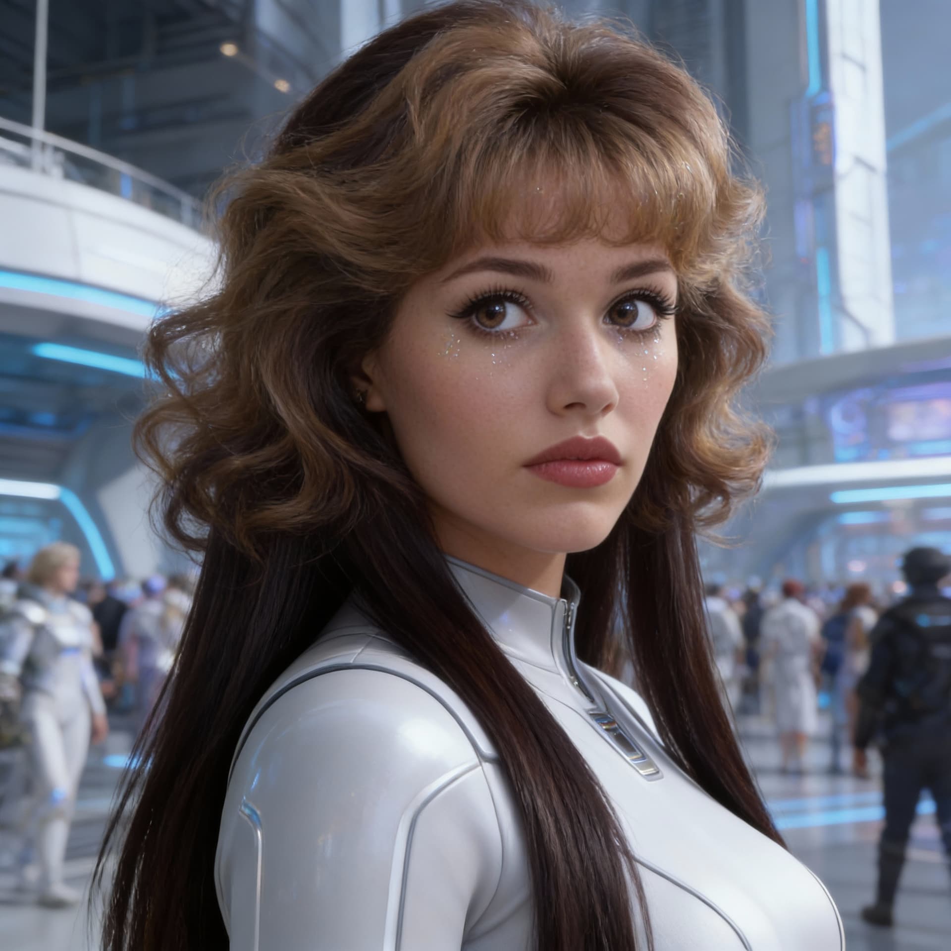 AI generated: Create a Sci-Fi image of the characters in Combine the character features of reference images to cre...