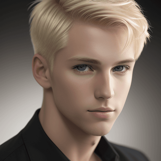 AI generated: photo of an attractive blonde man with short hair, looking at the camera, portrait photography, in t...