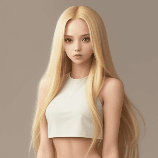 AI generated:  hot long blonde hair girl hot crop top 