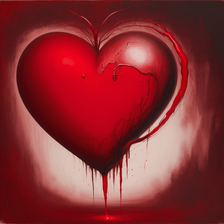 AI generated: Painting, Surreal art (red:1. 4) heart 