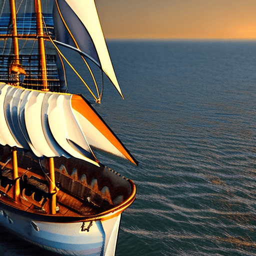 AI generated: Photo of a ultra realistic sailing ship, dramatic light, pale sunrise, cinematic lighting, battered,...
