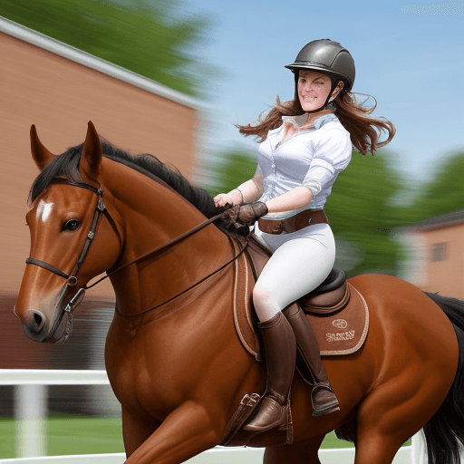 AI generated: Danielle McMorran riding a horse