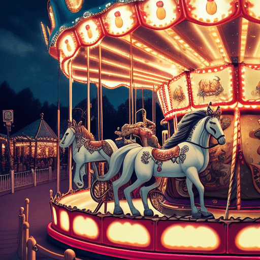 AI generated: Wild ride on a magical carousel
