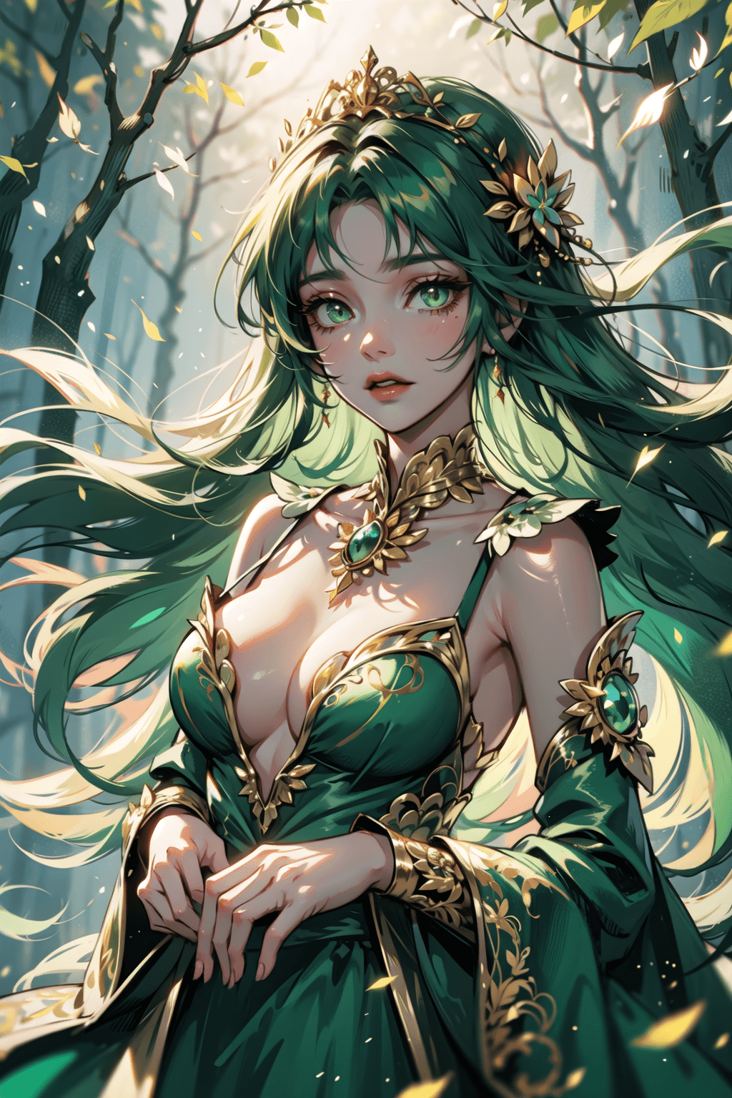 AI generated: ((cinematic light)), hyper detail, dramatic light, intricate details,(unreal Goddess of the forest, ...