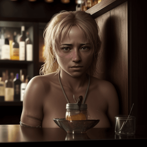 AI generated: Photo of a ultra realistic bar sex slave