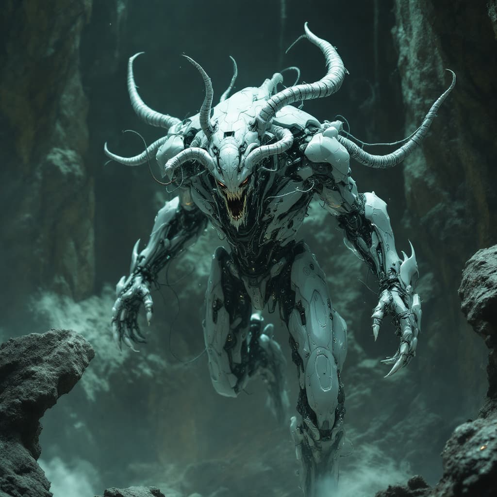 AI generated: doom, doom, doom, doom, cybernetics, biomechanical, octande render, his res, intricate