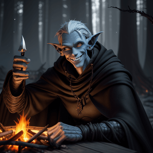 AI generated: Friendly fantasy rogue troll, slim, humanoid face, male, long thin hanging ears, highly detailed fac...