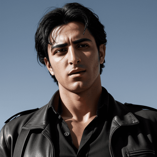 AI generated: HDR photo of striking handsome israeli man, black hair. High dynamic range, vivid, rich details, cle...