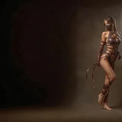 AI generated video: the woman raises one leg vertically perpendicular to the ground, bringing it close to her head and r...