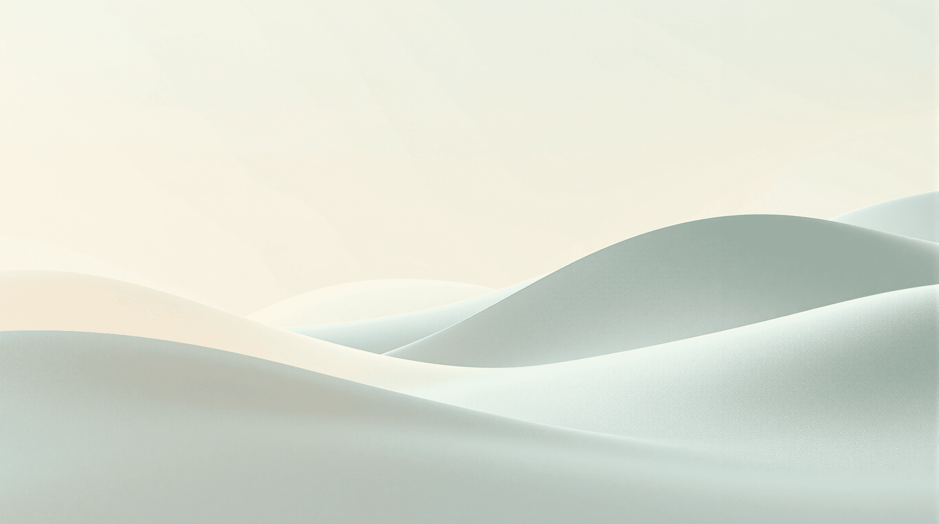 AI generated: Create a minimalist, serene landscape with a soft gradient transitioning from cream to pale sage gre...