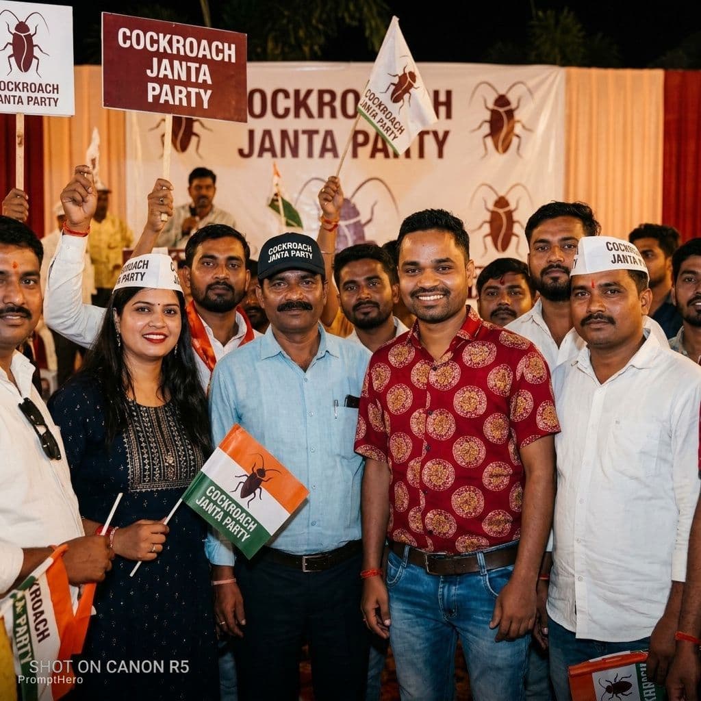 AI generated: Cockroach janta party