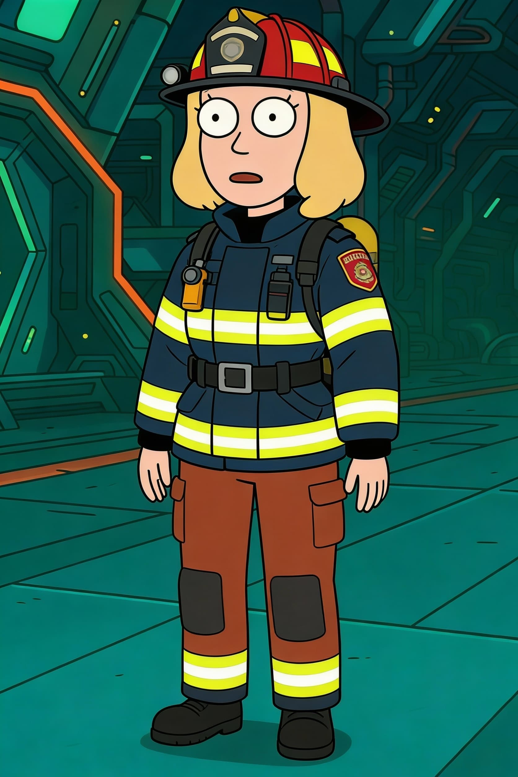 AI generated: create a fire department woman