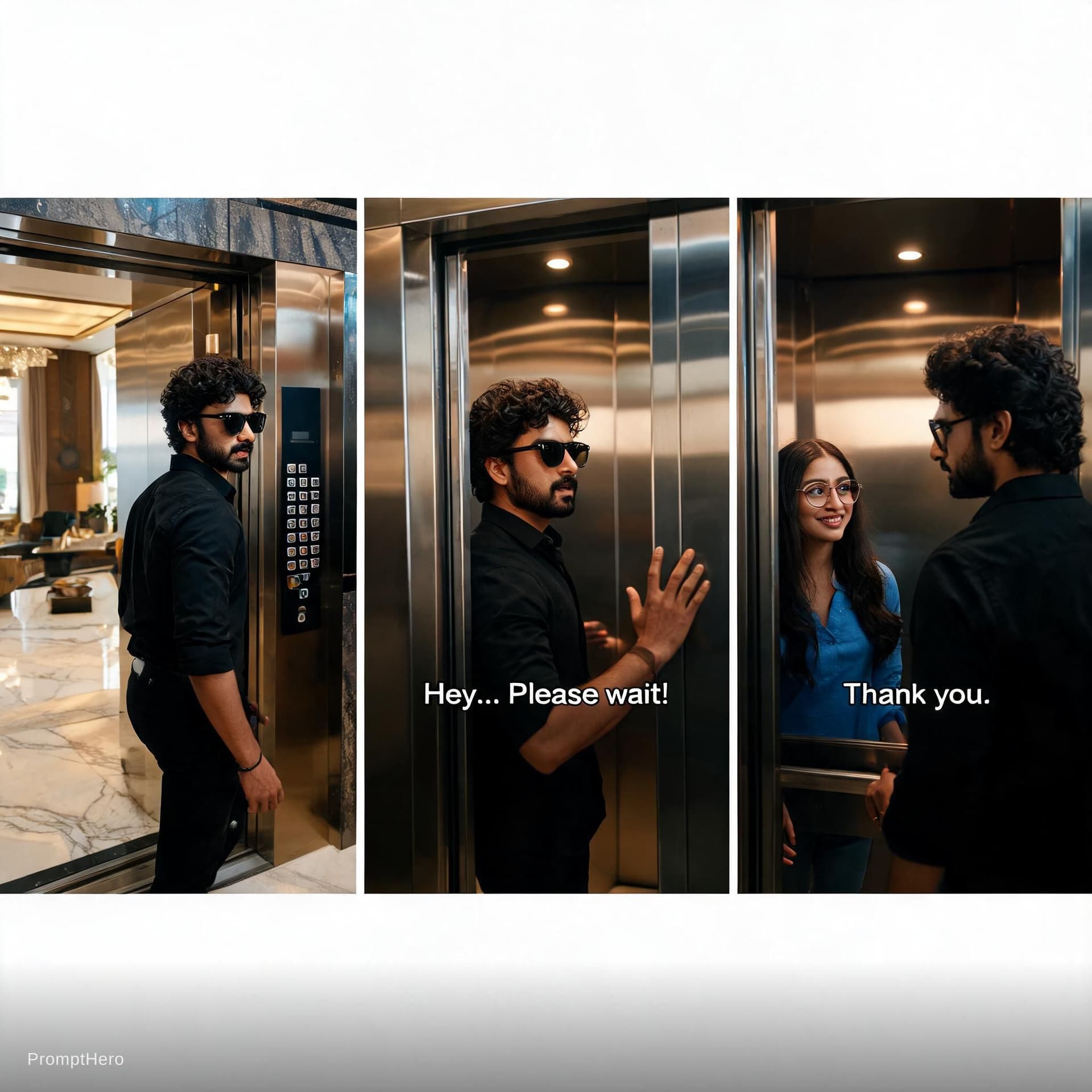 AI generated: A continuous cinematic scene across multiple camera cuts.
A stylish young Indian man with curly hair...