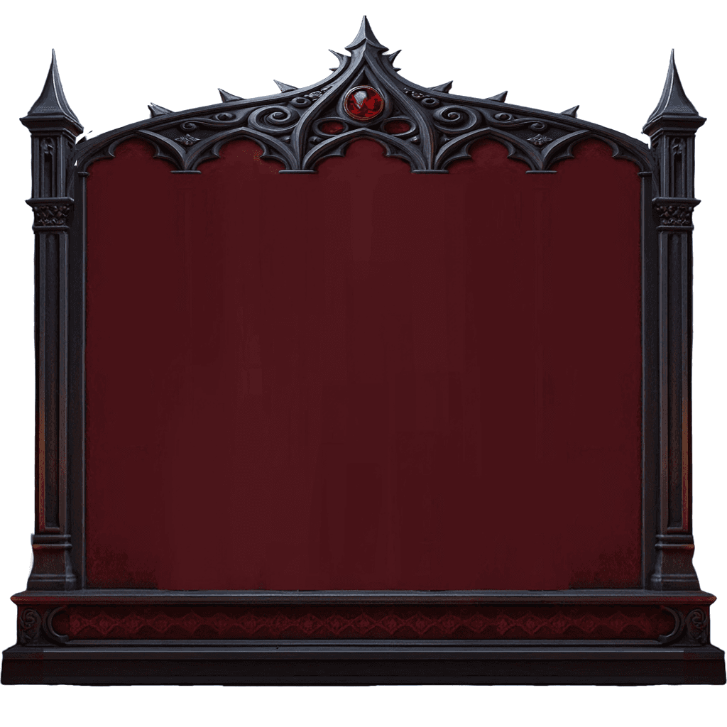 AI generated: Image features a gothic-style frame with an ornate design, resembling a reel frame for a slot game. ...