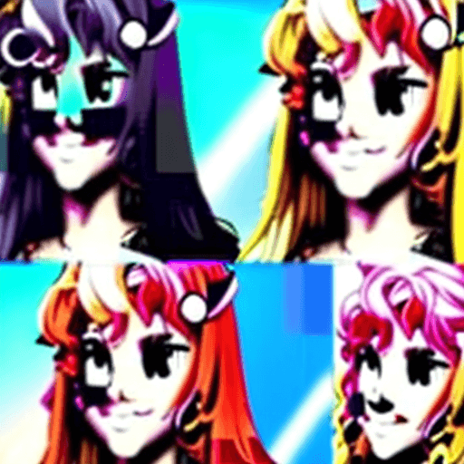 AI generated: Dos chicas gyaru estilo anime , chica gyaru Yamamba morena de pelo blanco y maquillaje exagerado y C...