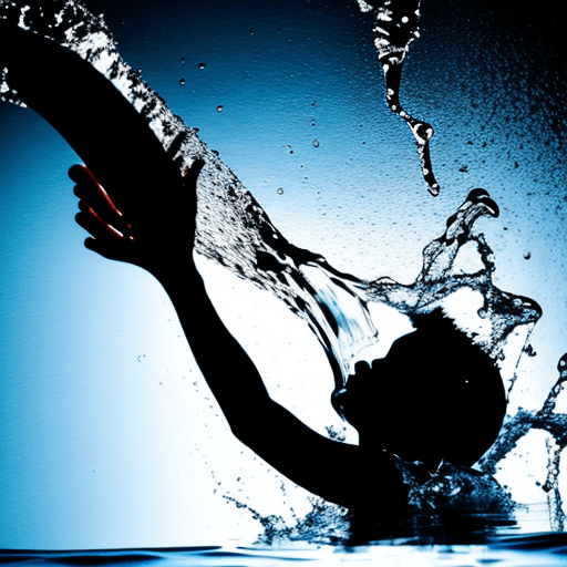 AI generated: thrown water.  silhouette. 