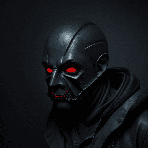 AI generated: dark background, horror, scifi, mask