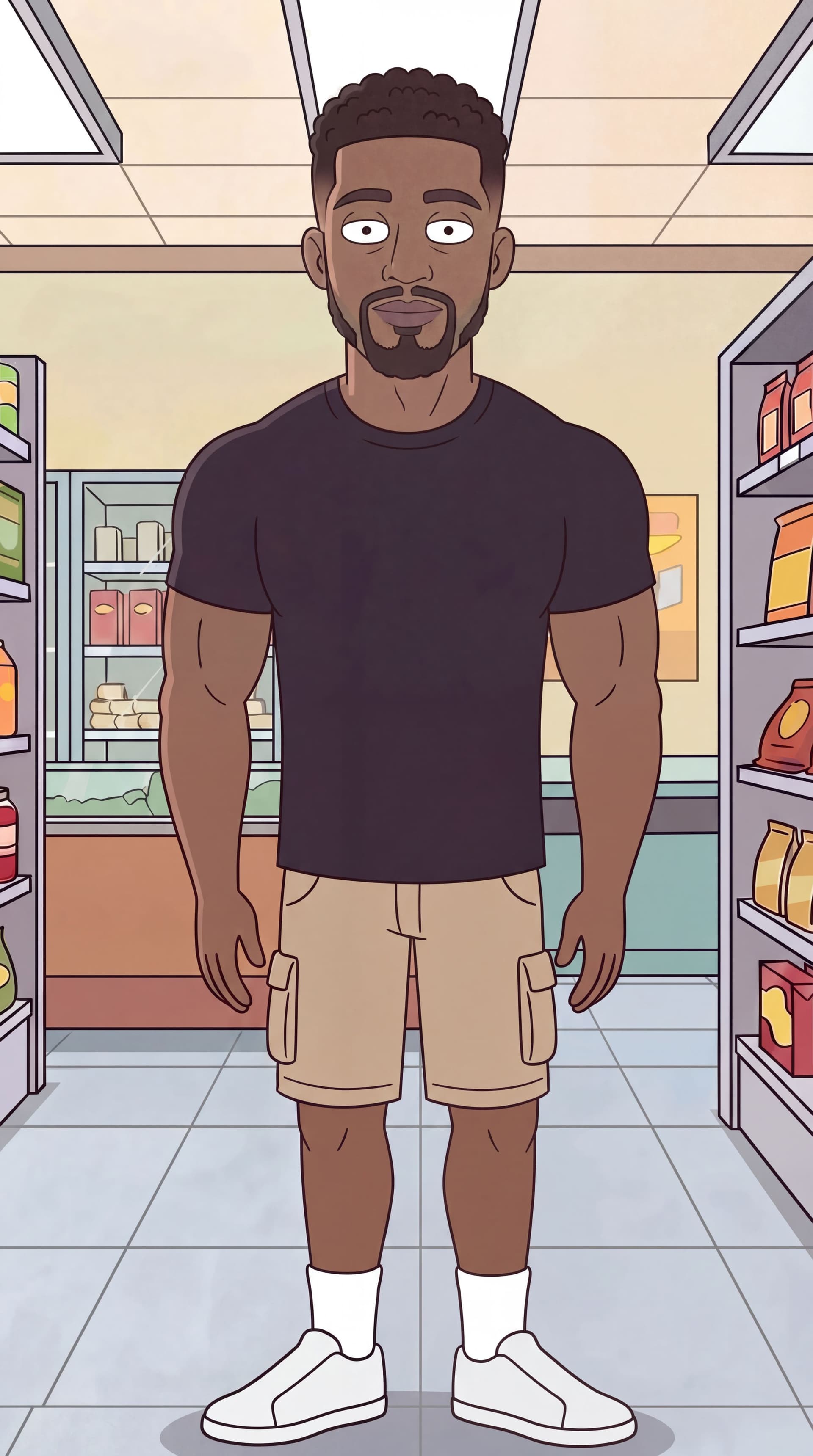 AI generated: make left  leg be the same as right leg direction. cimetrical