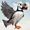 AI generated: anthro, bird, (puffin), wings, beak, female, fluffy hair, masterpiece countershading, digital art, r...