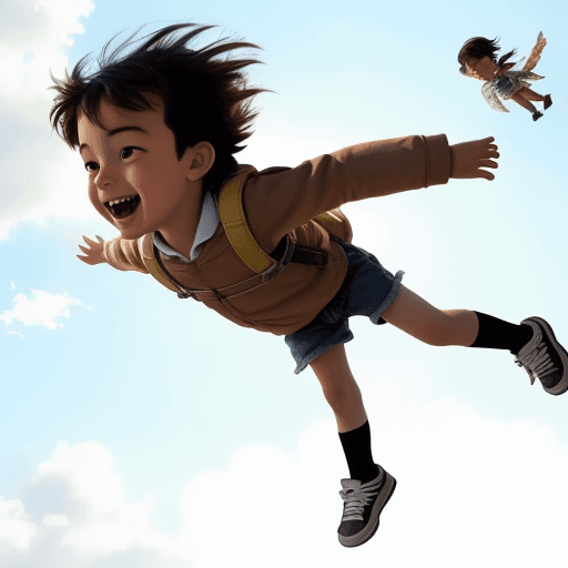 AI generated: kid flying