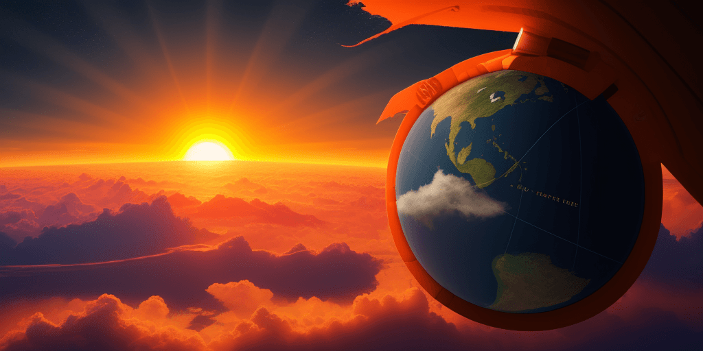 AI generated: World coming up over the horizon like a sunrise, Open Source Contributions, technology
