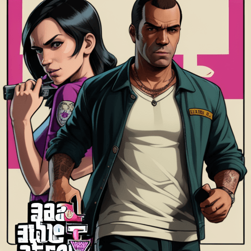 AI generated: a picture in the style of a gta 5 poster game, GTA V,  Grand Theft Auto 5 poster,  