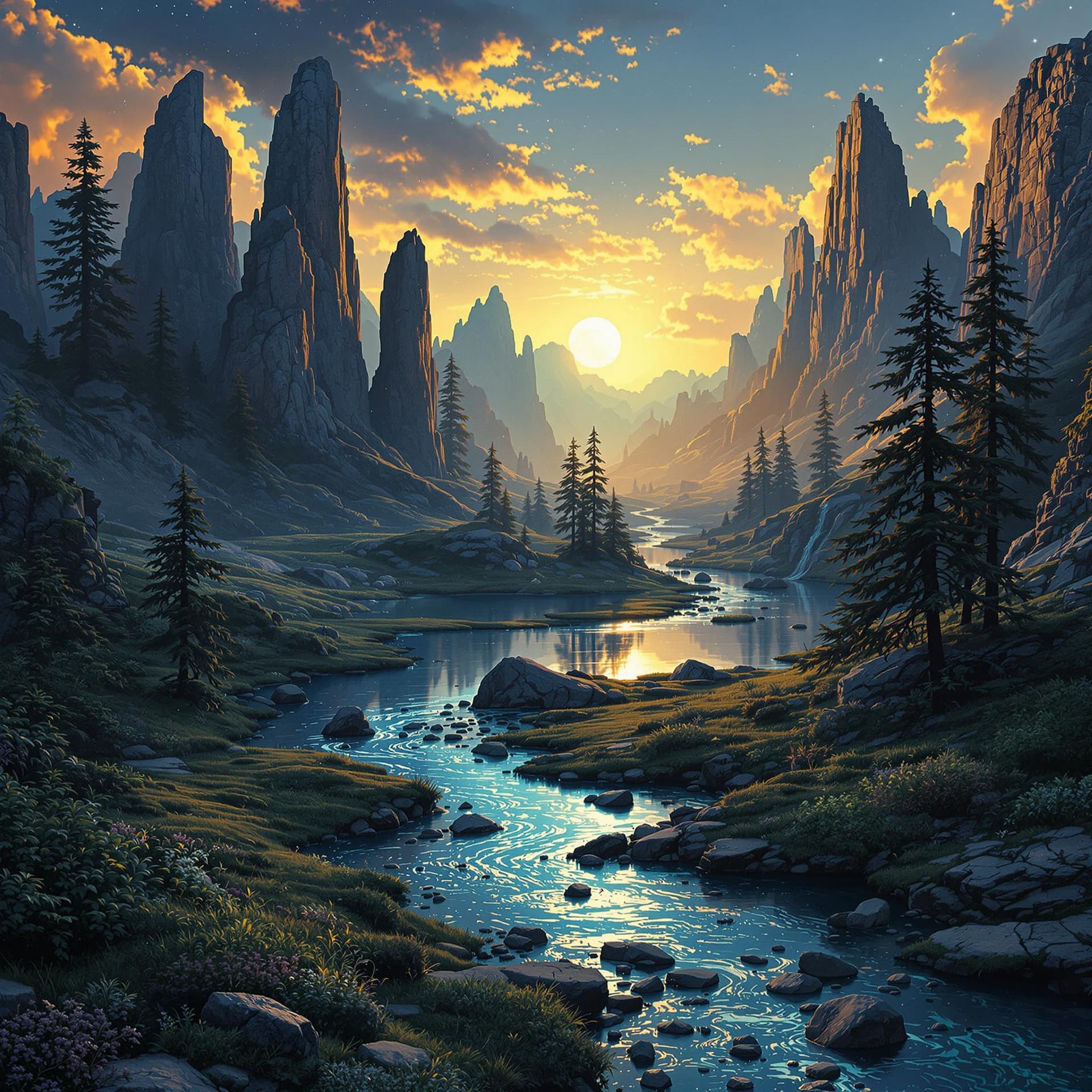 AI generated: techno taiga landscape --ar 4:5