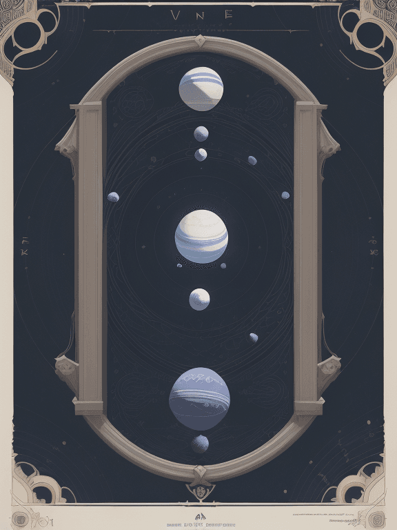 AI generated: solar system ::tidalwave:: elegant color, stylish, isometric, art nouveau, Vienna secession, bloodbo...