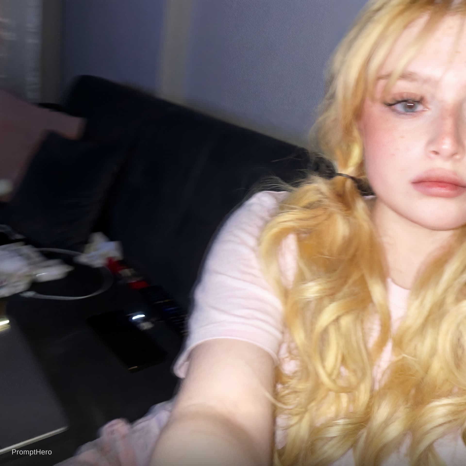 AI generated: Using the uploaded reference photo, create a standard iPhone selfie with flash. There's no clear sub...