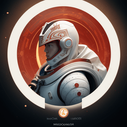 AI generated: white full background, leaves particles inside a wood cercle, icon representing hero the Moondiver, ...