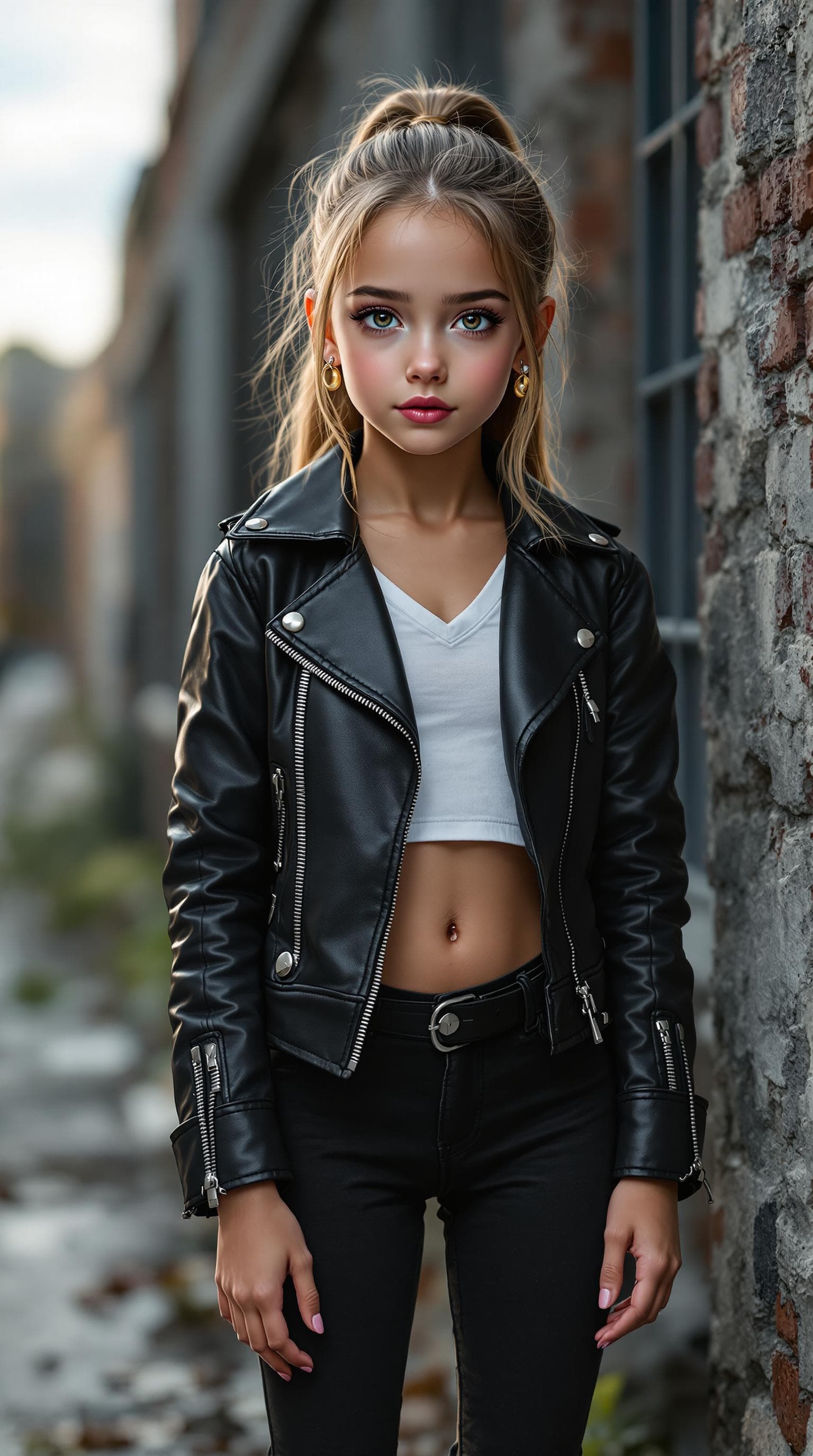 AI generated: a professional photo of a exceptionally beautiful girl in the world (age 10), (ten year old), highly...