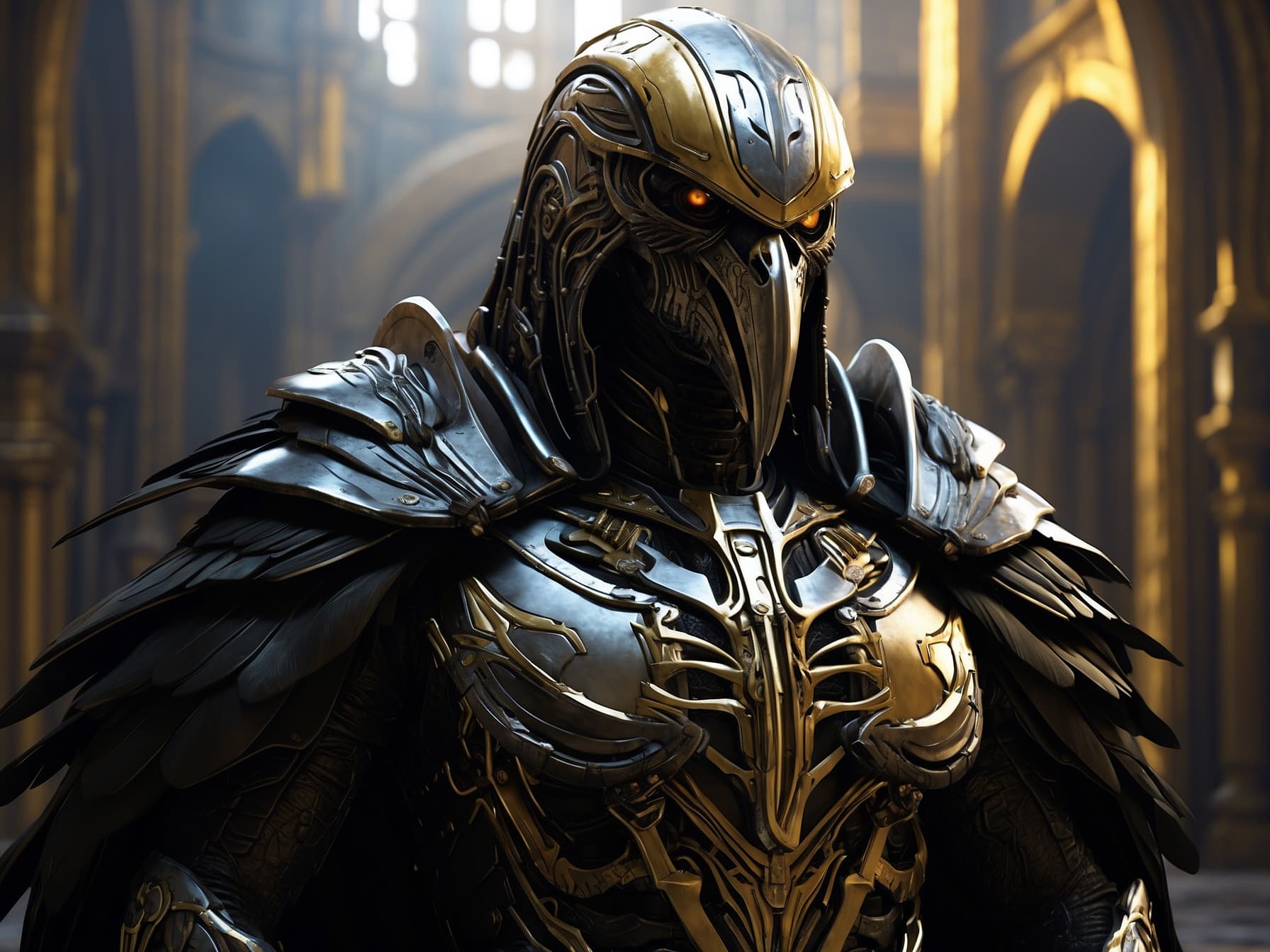 AI generated: a close-up of a raven of death, a character portrait by senior artist, central Zbrush, Vanitas, unre...