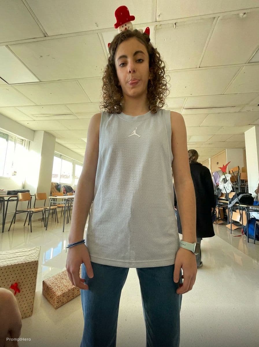 AI generated: pon la camiseta en la chica 